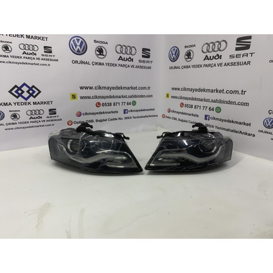 Audi A4 B8 Xenon LED Far Sağ Sol 2009-2012 Komple Far Seti